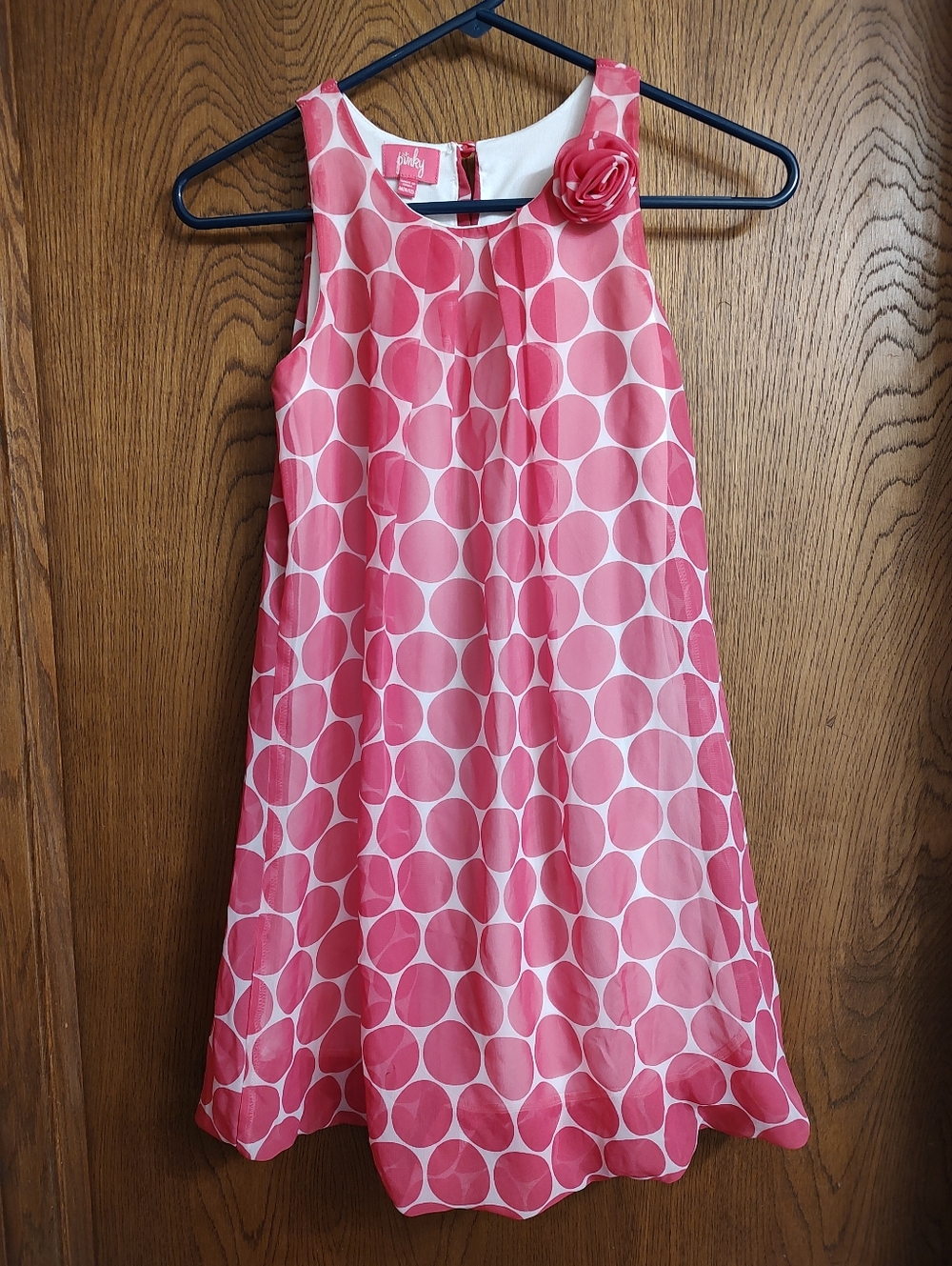 Pinky Girl's Pink Polka Dot Dress